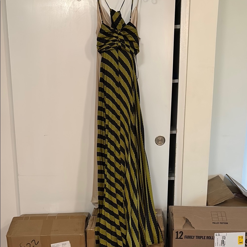 Stylish Black and Yellow Striped Dress
